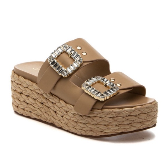 J/SLIDES Shoes - NWT J/SLIDES QUINLEY Sand Leather Sandal
